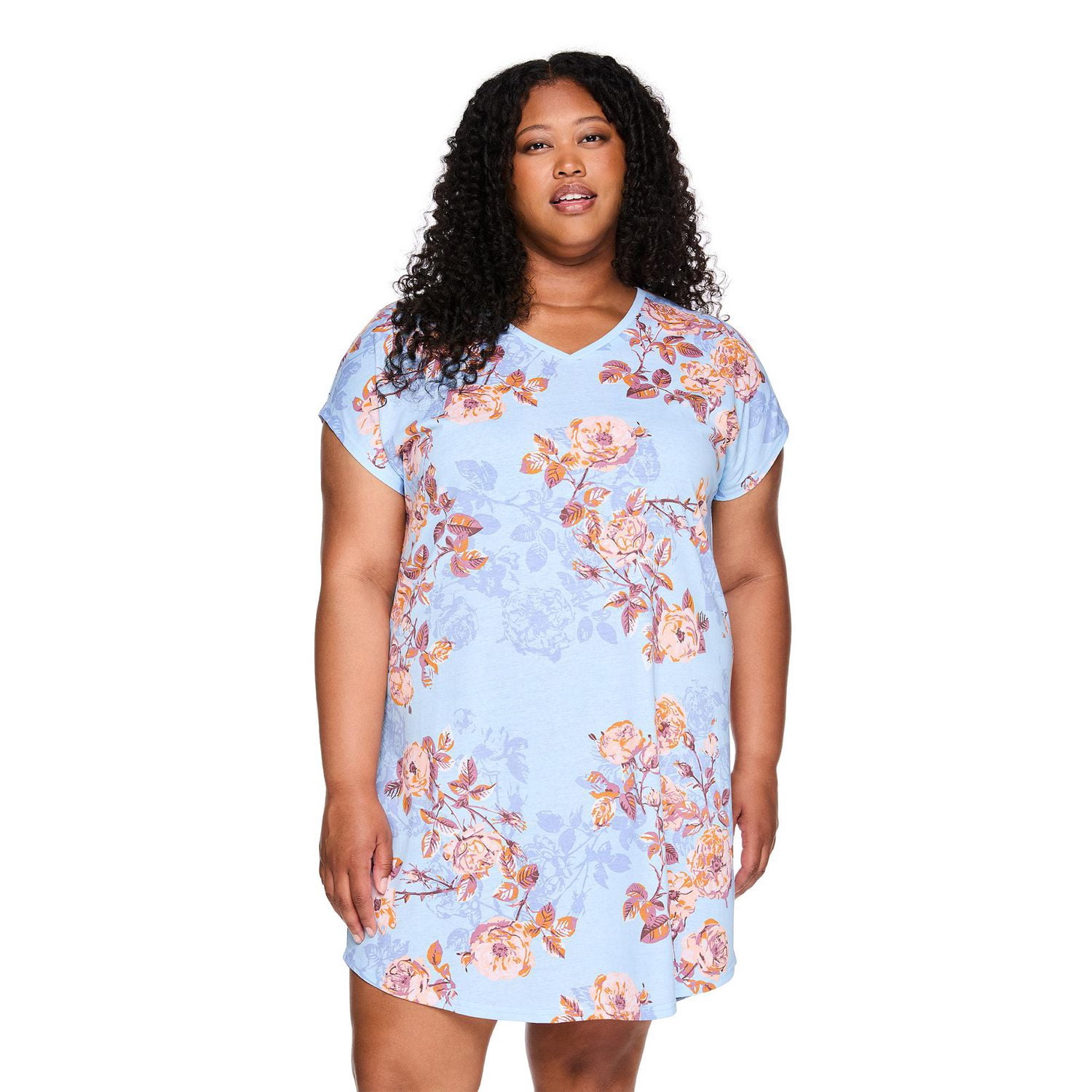 Chemise de nuit à encolure en V George Plus pour femmes