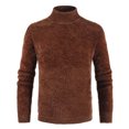 thumbnail image 1 of EGNMCR Chandail Homme Décontracté Uni Col Rond Chandail à Manches Longues Chandail Ajusté Tricoté Col Roulé, 1 of 6