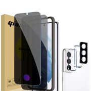 2+2 Pack Samsung Galaxy S22 Privacy Screen Protector and Camera Lens Protector, 9H Anti Spy Dark Tempered Glass Film, Anti-Scratch, Case Friendly, Easy Installation, Bubble Free