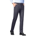 thumbnail image 2 of Chbgutlmr Dress Pants for Men Button High Waist Solid Color Suit Pants Formal Work Office Trousers Pockets, 2 of 4