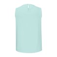 thumbnail image 5 of Qertyioot Hauts d'Été Décontractés pour Femmes, Couleur Unie, Col Rond, Sans Manches, Amples, Blouses Merci, 5 of 5