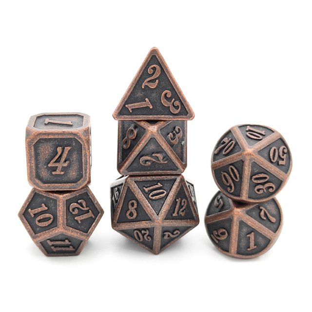 7PCS Multi Dimensional Dice Zinc Alloy Dice Entertainment Gambling Playing Dice Set Game Accessories