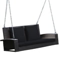 thumbnail image 4 of Costway 2-Person Patio Rattan Hanging Porch Swing Bench Chair Cushion Black, 4 of 10