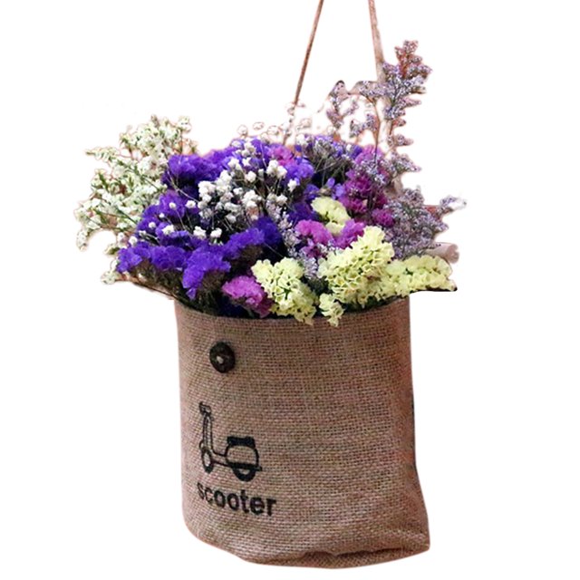 Coofit Artificial Flower Decorative Hanging Plant Wall Hanging Ornament with Sack