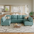 thumbnail image 1 of LLappuil Modular Sectional Sofa, 6 Seat Modular Sectional Sofa with Storage, Faux Leather Waterproof Sofa for Living Room, 1 of 9