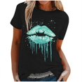 thumbnail image 1 of Birdeem T-Shirt Mode Femme Imprimé Col Rond Manches Courtes Blouse Ample, 1 of 5
