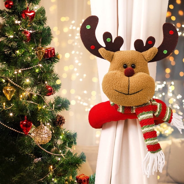 Vaidha Christmas Rudolph Forest Elderly Curtain Buckle Curtain Tying Rope Door Hanging