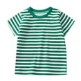 thumbnail image 1 of TZEWGL Chemise Décontractée pour Nouveau-Né à Manches Courtes Rayée Couleur Unie Col Rond pour Bébés Taille 6-7T, 1 of 7