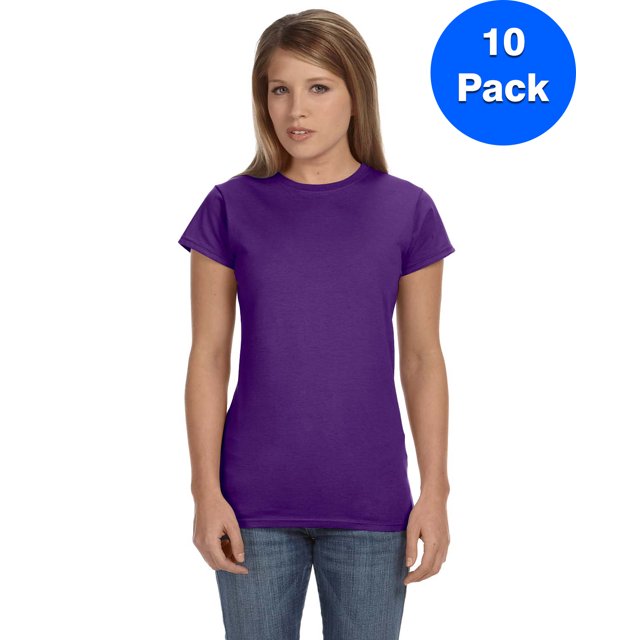 Gildan T-Shirt Ajusté Softstyle pour Femmes - G640L (Lot de 10)