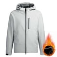 thumbnail image 1 of Men's Windproof and Waterproof Outdoor Jacket with Adding Fleece, Drawstring Hood, Zipper Pockets, Long Sleeves, for Hiking and Casual Wear in Cold Weather, 1 of 6