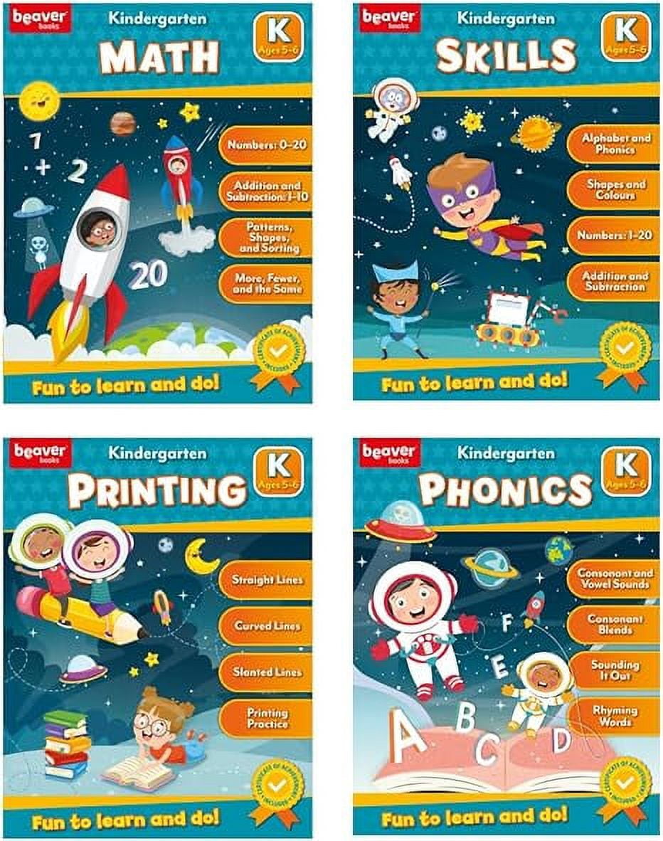 PAPP Kindergarten Learning Workbooks Bundle Series (Ages 5-6) – Math, Printing, Phonics, and Skills