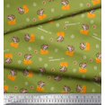 thumbnail image 2 of Soimoi Green Velvet Fabric Cheese Slice & Rats Kids Decor Fabric Printed Yard 58 Inch Wide, 2 of 3