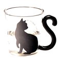 thumbnail image 1 of Bangcool Glass Cup Cartoon Cat Tail Handle Milk Glass Cup Tea Mug Coffee Mug, 1 of 7
