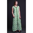 thumbnail image 3 of Bimba Feuilles Femme Col en V Sans Manches Fente avant Décontractée Maxi Imprimée Robe Bohème-Moyen, 3 of 5