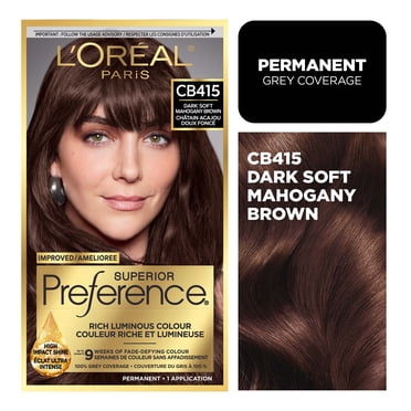 L'Oreal Paris Superior Preference Permanent Hair Color, Oil-in-Gel, Brun acajou doux foncé, 1 boite