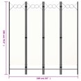 thumbnail image 4 of vidaXL 4-Panel Room Divider White 160x180 cm, 4 of 4
