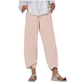 thumbnail image 2 of Women's Summer Comfortable Loose Wide Legged Fashion Solid Color Capris RXIRUCGD Rose, Taille: 4TG, 2 of 5