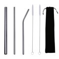 thumbnail image 2 of Vaidha 304 Stainless Steel Straw Set Cloth Bag Metal Straw Portable Set Restaurant Beverage Straw Set, 2 of 2