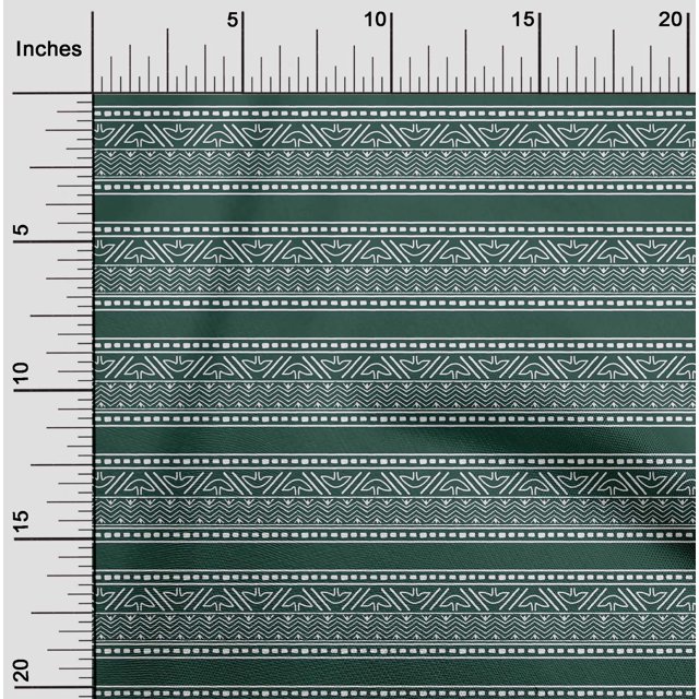 oneOone Polyester Lycra Fabric Leaves & Chevron Block Decor Fabric Printed BTY 56 Inch Wide