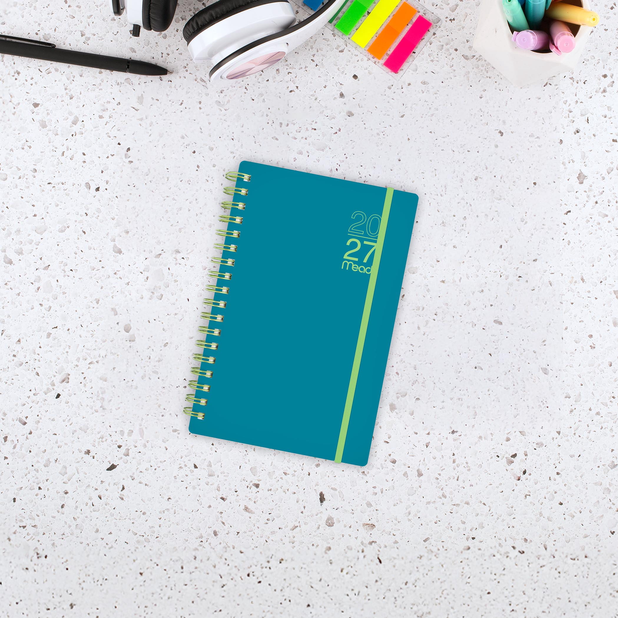 Agenda de poche hebdomadaire et mensuel Mead Teal Color Pop 2027