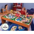 thumbnail image 3 of KidKraft Ride Around Town Wooden Train Set and Table with Storage Bins and 100 Pieces, Honey, 3 of 5