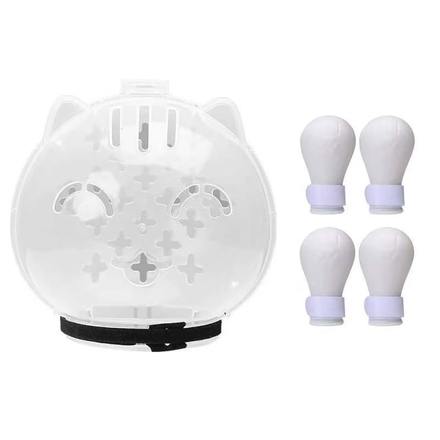 Breathable Transparent Cat Muzzle Head Cover for Safe Grooming Nail Trimming and Bath Control