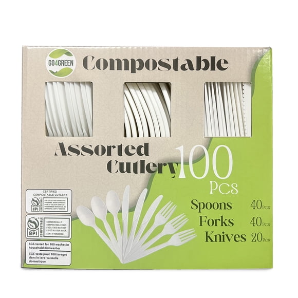Go4Green Assorted Cutlery Set (Spoon 40 pcs, Forks 40 pcs, Knives 20 pcs)