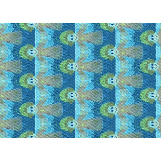 Ahgly Company Machine Washable Indoor Rectangle Transitional Glacial Blue Ice Blue Area Rugs, 5' x 8'