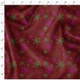 thumbnail image 4 of Soimoi Red Rayon Fabric Snow Flakes Floral Print Fabric by the Yard 56 Inch Wide, 4 of 5