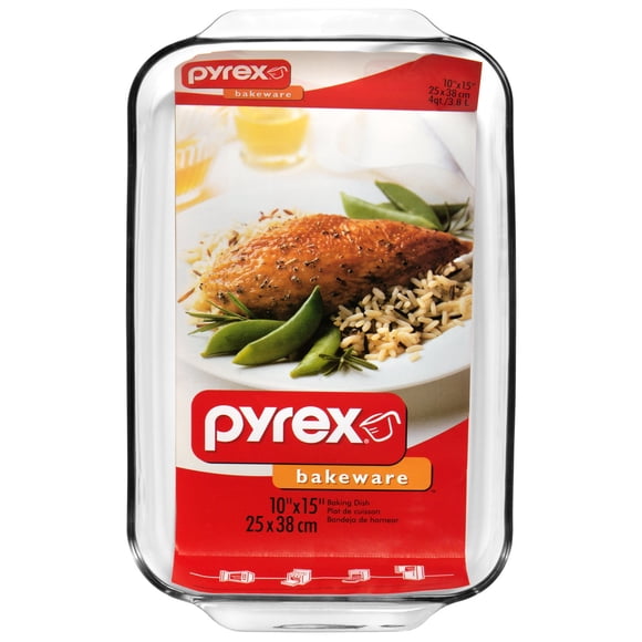 Pyrex Bakeware Plat de Cuisson Oblong de 4,8 Pintes, Transparent