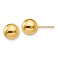 thumbnail image 1 of 14k Yellow Gold 8mm Ball Stud Earrings Button, 1 of 7