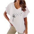 thumbnail image 1 of Birdeem Blouses pour Femmes T-Shirt Décontracté à Imprimé à Col en V à Manches Courtes pour Femmes, 1 of 12