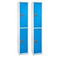 thumbnail image 1 of AdirOffice 72 in. x 12 in. x 12 in. Double-Compartment Steel Tier Key Lock Storage Locker in Blue 2 Pack, 1 of 13