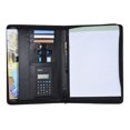 thumbnail image 1 of Multifunctional Professional Business Portfolio Padfolio Folder Document Case Organizer A4 PU Leather Zippered Closure with Calculator Card Holder Memo Note Writing Pad, 1 of 7