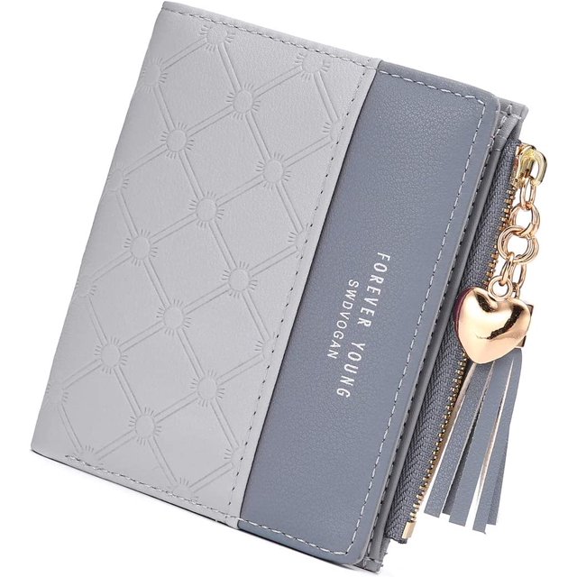 Women PU Leather Wallet Short with Tassel Decoration Multi Slots