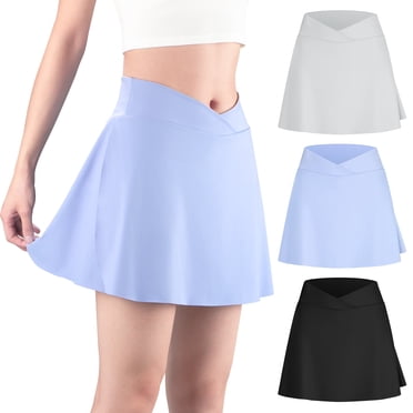 BIG ELEPHANT 3-Pack Girls' Athletic Skorts - 2-in-1 with Built-in Liner & Pockets, Elastic Waist - for Sports, Dance, School, Playwear (Sizes XS-XL)