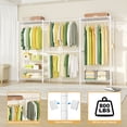 thumbnail image 2 of Ulif E1 Max Heavy Duty Closet Garment Rack, Adjustable Metal Freestanding Expandable Clothing Storage with 4 Hanger Rods, Easy to Assemble Wardrobe, White, 2 of 8