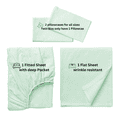 thumbnail image 4 of Comfy Bamboo World 9900 Series Embroidered Bedsheets Sheet Set, King Size, Light Green, 4 of 5
