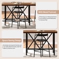 thumbnail image 4 of Fnova 35.4" Tall Dining Table, Rectangular Counter Height Kitchen Table with Metal Footrest for 6 People, 4 of 17
