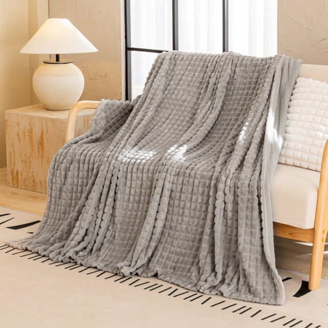 Yhmxh Throw Blanket,Cooling Blanket,House Warming Gifts New Home Imitation Rabbit Fleece Blanket Double Layer Thickened Solid Color Face Blanket Office Nap Blanket Facecloth Blanket