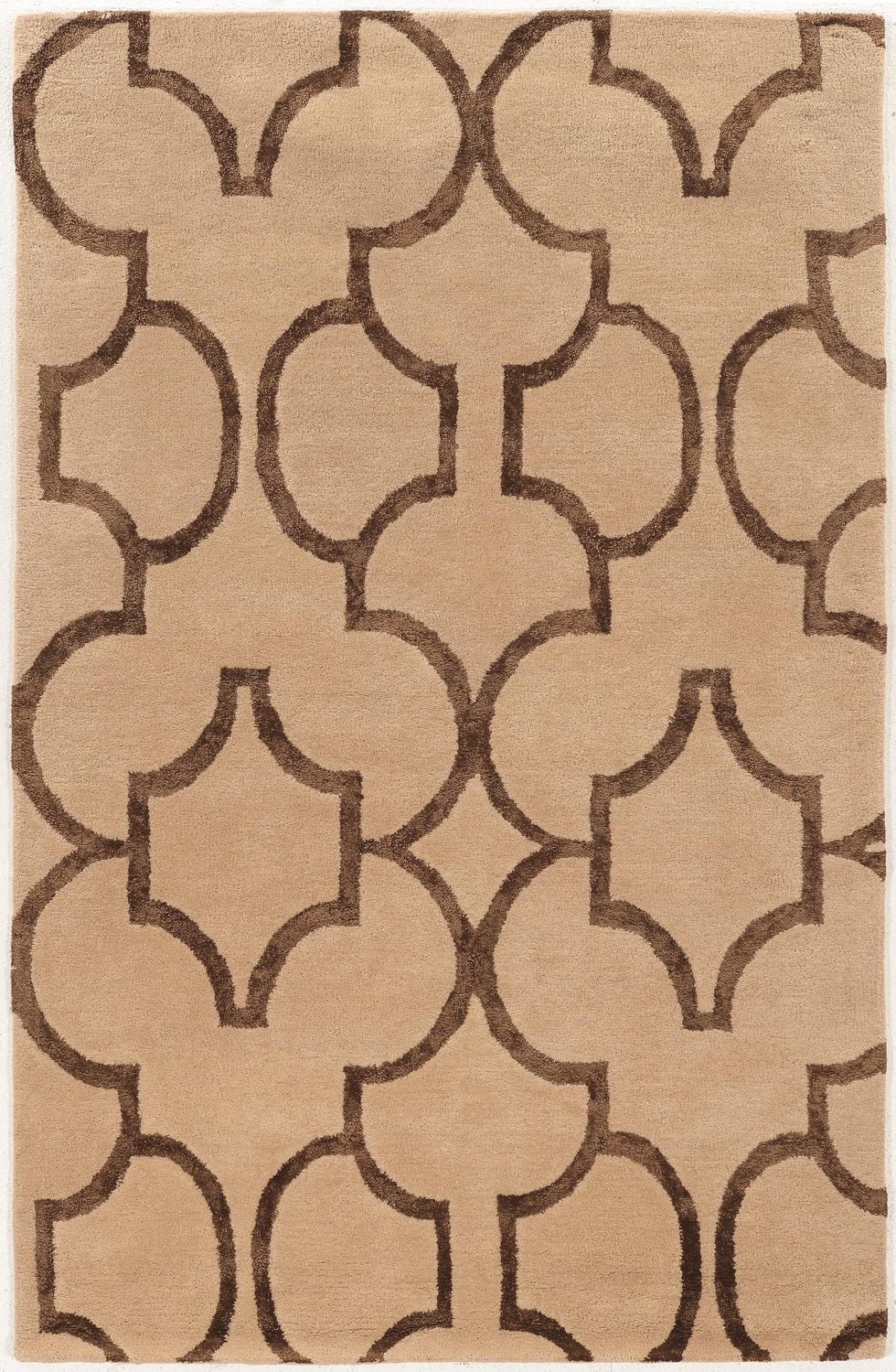 Tapis en Laine Aspire Géo beige et marron de 5 pi x 8 pi
