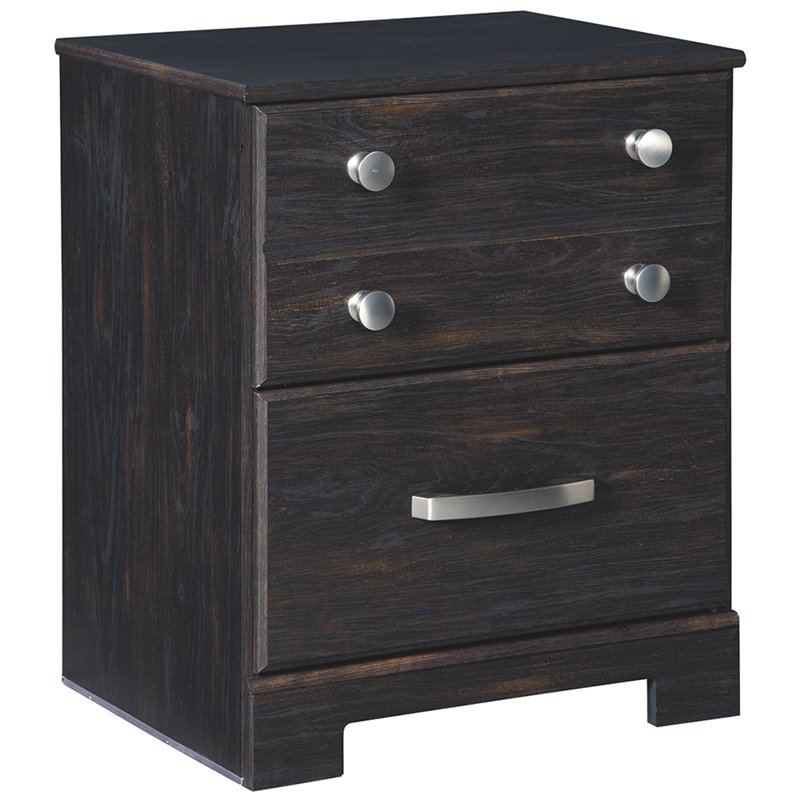 Bowery Hill 2 Drawer Nightstand with USB Ports in Brown