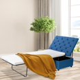 thumbnail image 2 of Giantex Folding Ottoman Sleeper Chair, Convertible Guest Sofa Lounge, Blue, 2 of 10