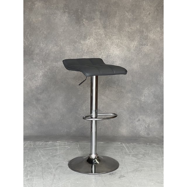 Bronte Living Leatherette Bar Stool with Adjustable Height, 360 Swivel Design and Pedestal Base with Footrest for Kitchen, Bar, Kitchen Island - Series Patricia - Set of 2