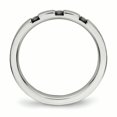 thumbnail image 2 of Bague Anneau en Acier Inoxydable Poli 3 Pierres Noir CZ 2,5 mm Taille 7, 2 of 7