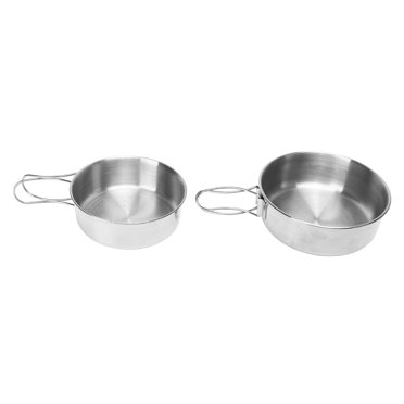 Bol en Acier Inoxydable, Bol de Camping en Acier Inoxydable Nettoyage Facile Kit de Vaisselle de Camping Léger pour la Cuisine Familiale