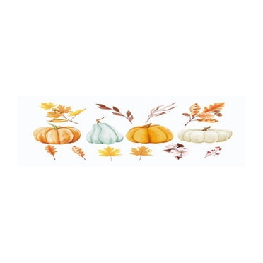 yulier Halloween Pumpkin Hallway Runner Rug, 17.7" x 47.2" Thanksgiving Pumpkins Leaves Kitchen Rug, Non-Slip Floor Mat for Laundry Sink