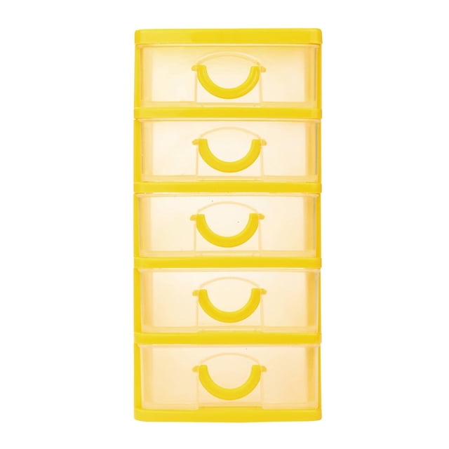 pdqouc 5 Mini Desktop Drawers Organizer for Adult Storage Plastic Box Multilayer Sundries Case , Desktop Drawer for Craft Storage, Stacking Desktop Organizer for Office and Home
