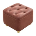 thumbnail image 4 of Repose-pieds Siège Rembourré Tabouret Carré pour Chevet Salon Salle d'Habillage Rouge, 4 of 8