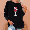 thumbnail image 1 of Nouveaux Hauts pour Femmes 2023 Manches Longues Col Rond Hauts Chemises Amples Imprimé de Noël Blouse Graphique Coupe Décontractée Chandail en Molleton Oversize pour Femmes, 1 of 6